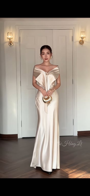 Lụa be kèm choàng vai