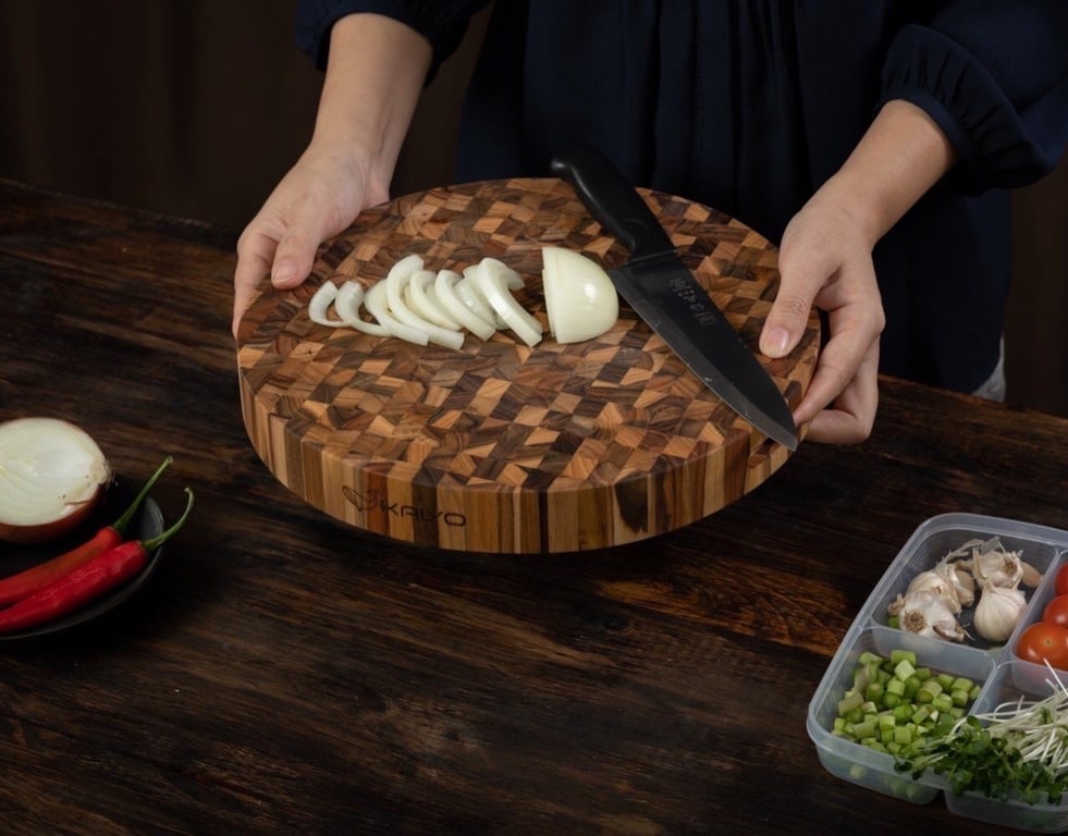 THỚT GỖ ĐẦU CÂY TEAK KAIYO