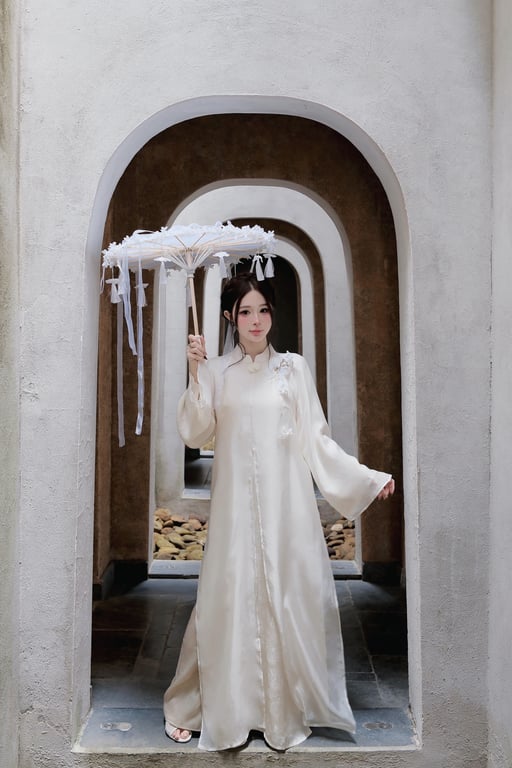 AD 6 tà lót gấm voan tơ kem S/M