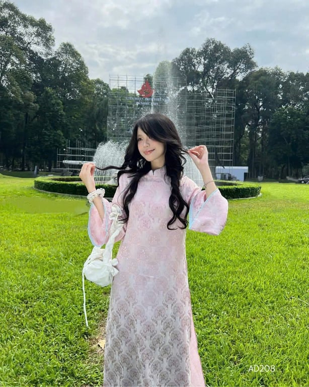 Áo dài Du Miên - Hồng - Freesize