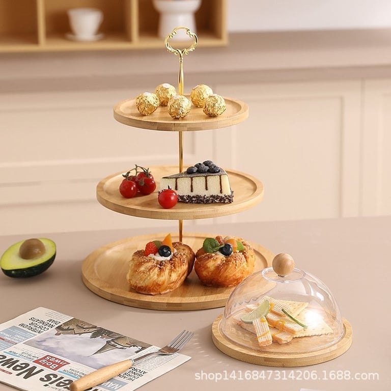 Khay gỗ 3 tầng trang trí Tết