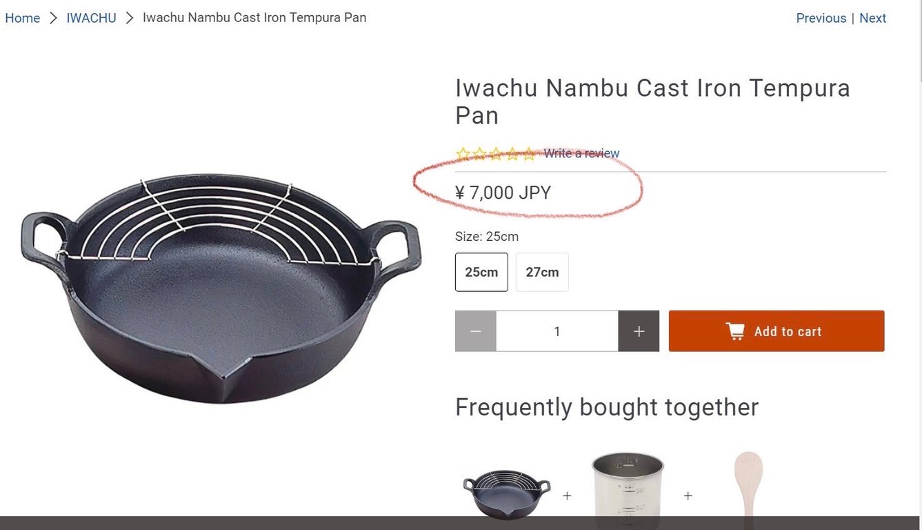 Chảo gang Tempura mỏ chim kèm giá gác Kaiyo