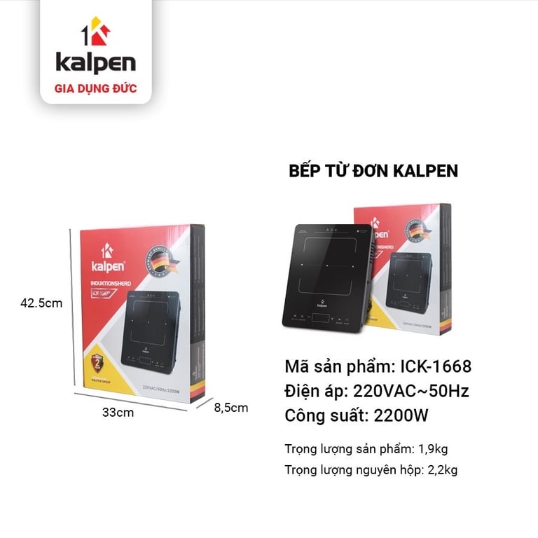 🥳 BẾP TỪ ĐƠN KALPEN ICK-1668