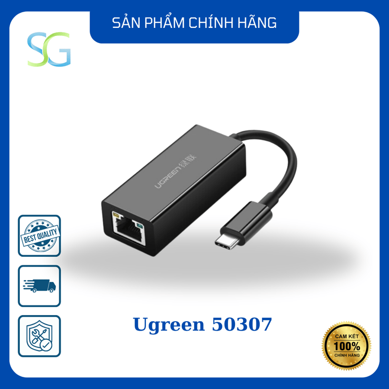 Cáp USB Type-C To Lan 10/100/1000Mbps Chính Hãng Ugreen 50307