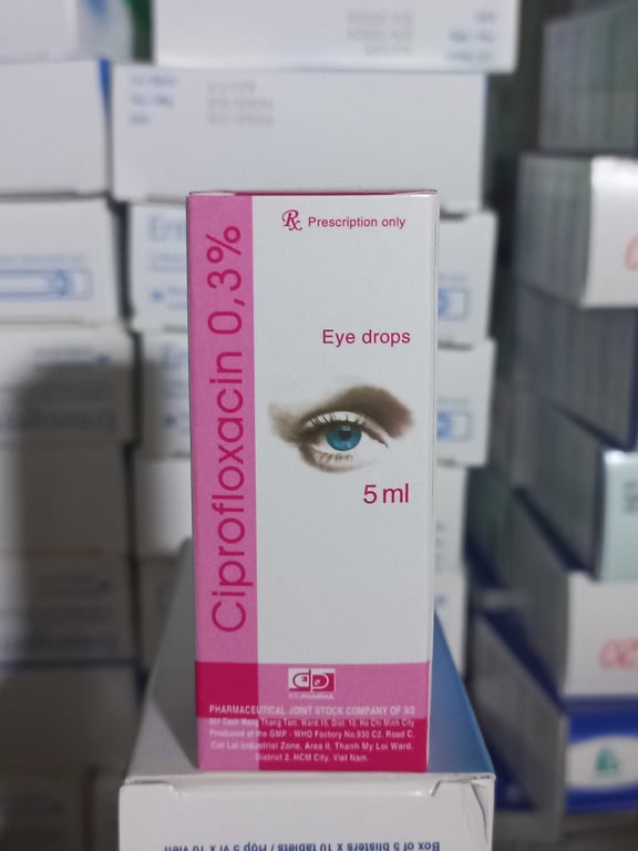 Ciprofloxacin 0,3% 5ml 3/2 lốc/10c