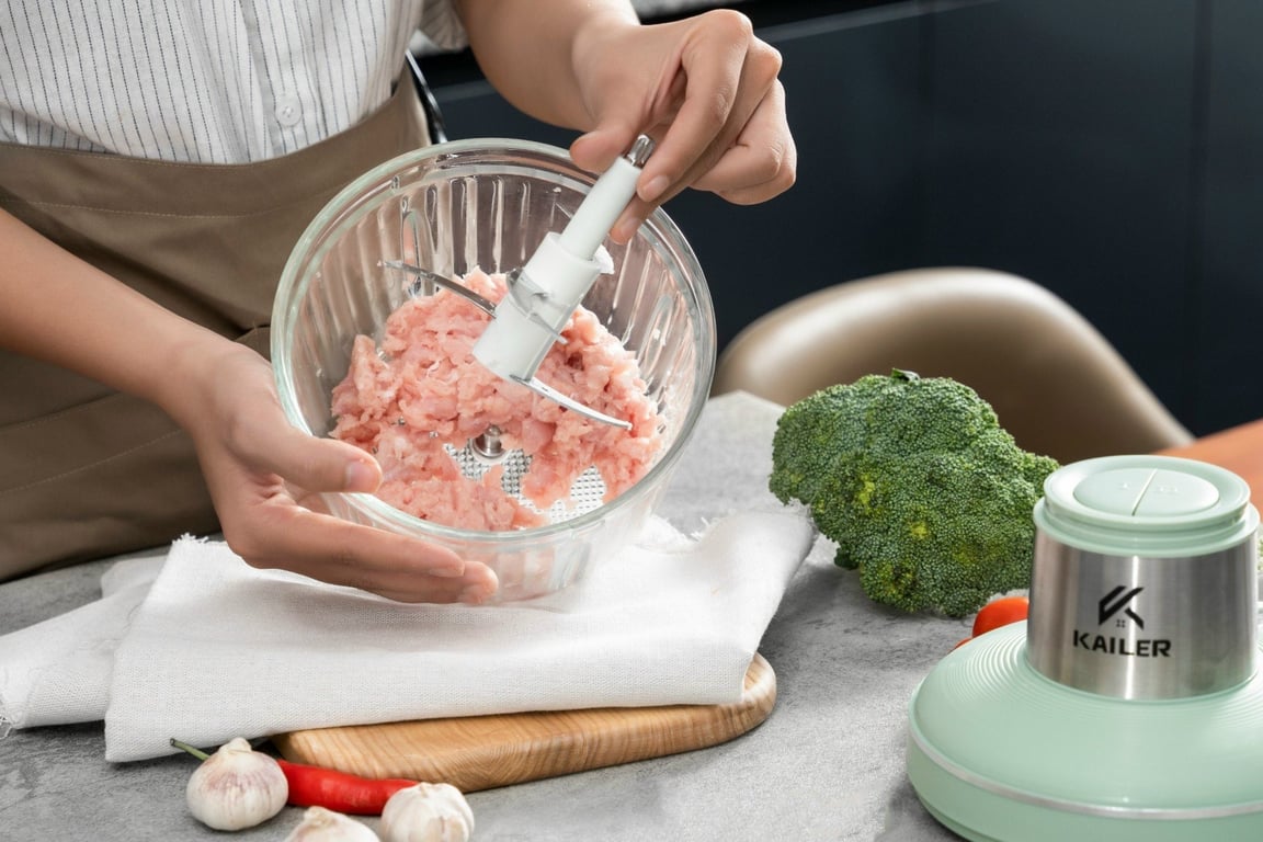 MÁY XAY THỊT KAILER CỐI THỦY TINH KL-006 ÊM - XỊN - MỊN