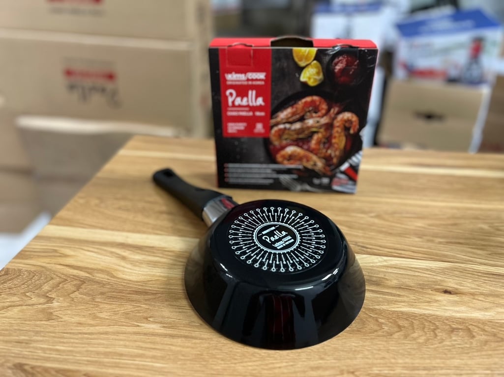 Chảo Paella đáy từ hợp kim nhôm chống dính KIMS COOK 18cm