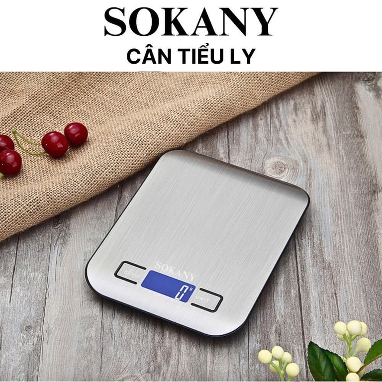 Cân tiểu ly 5kg Sokany SK-19026 màu bạc, chống nước, độ chính xác cao