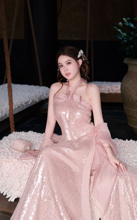 AD yếm kim sa nơ hồng S/M