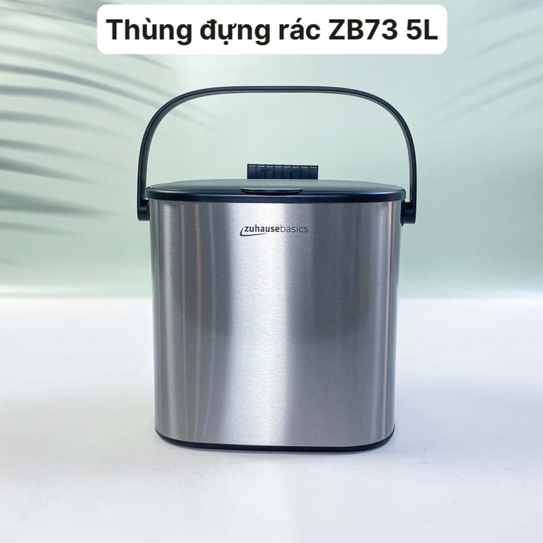 THÙNG RÁC NHÀ BẾP 5L ZUHAUSE CÓ MÓC CÀI ZB73