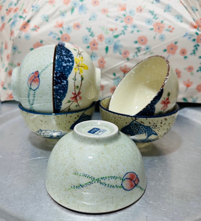 Set 6 bát cơm mẫu hoa văn cổ