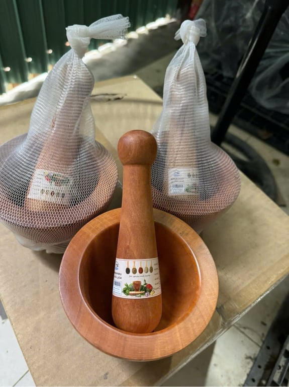 Bộ Chày Cối Gỗ hàng xuất Trung Đông 12cm