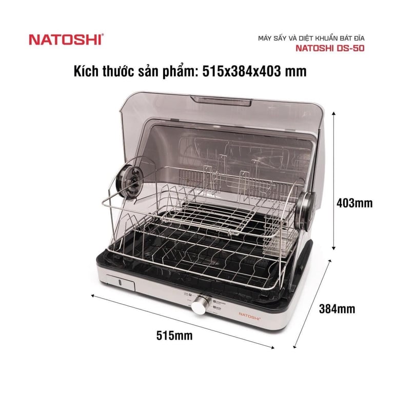 MÁYSẤY BÁT ĐĨA VÀ DIỆT KHUẨN NATOSHI D46L