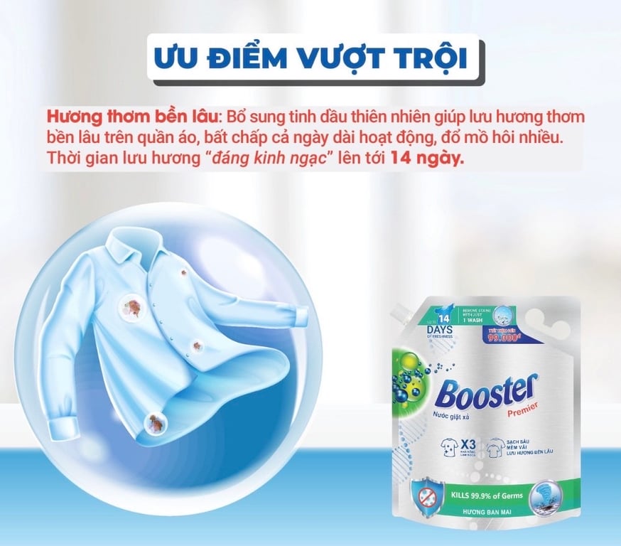 NƯỚC GIẶT XẢ BOOSTER PREMIER túi 4kg