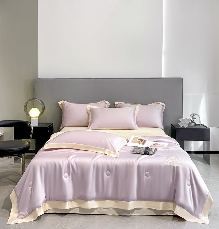 Bộ chăn ga vỏ gối 4 món phi lụa hè thu 2024 Min Min