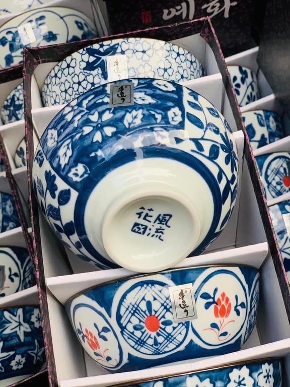 BỘ BÁT GỐM SỨ VẼ TAY NAGOYA CAO CẤP