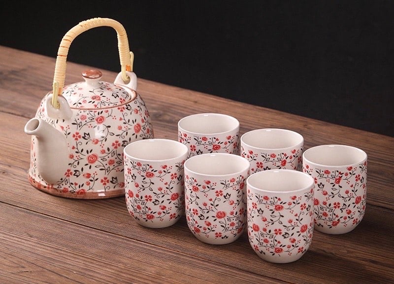 Bộ Ấm Trà Kiểu Nhật kèm 6 cốc xinh xỉu