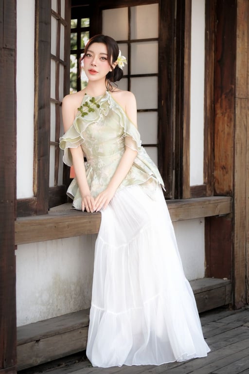 Flexy - Set yếm Niên An xanh
