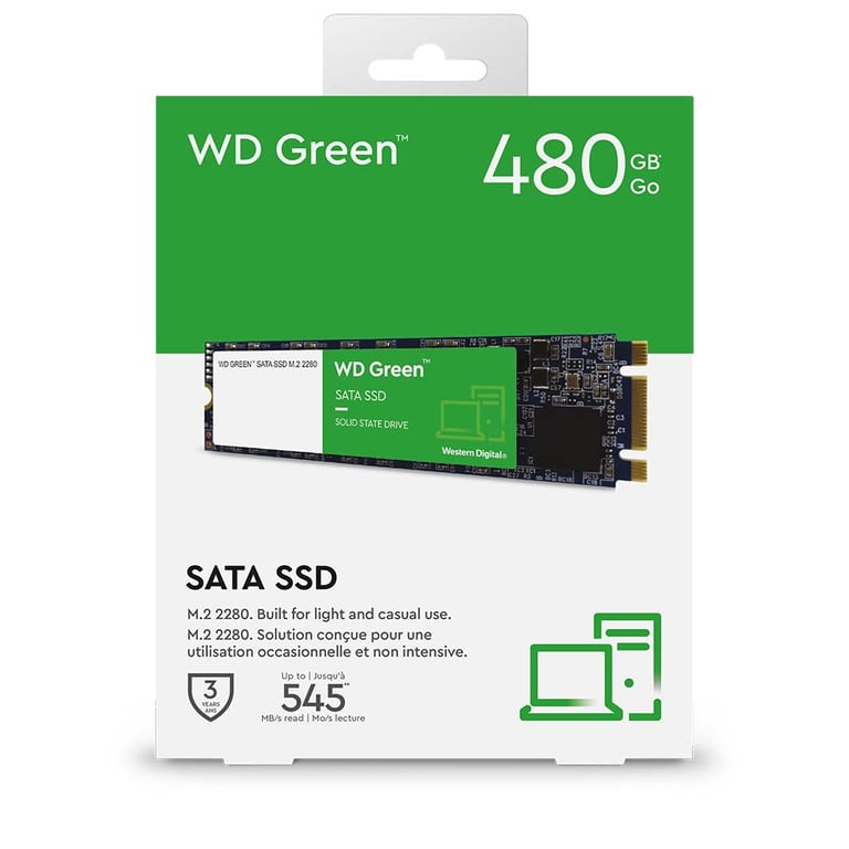 Ổ Cứng SSD WD 480GB Green M.2 2280 SATA3 WDS480G3G0B