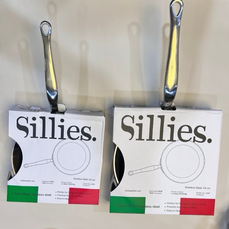 CHẢO CẠN INOX 18/10 SILLIES ĐÚC NGUYÊN KHỐI sz 16-20-24cm