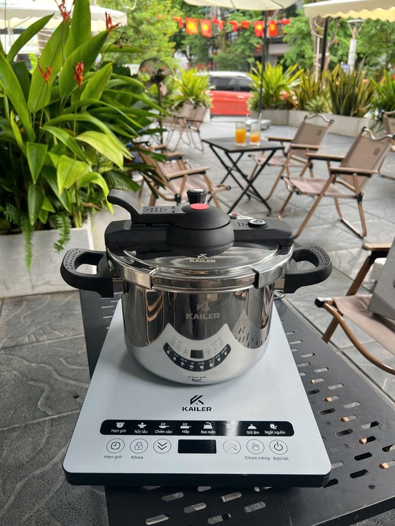 NỒI ÁP SUẤT INOX ĐÁY TỪ LIỀN KHỐI KAILER 6L