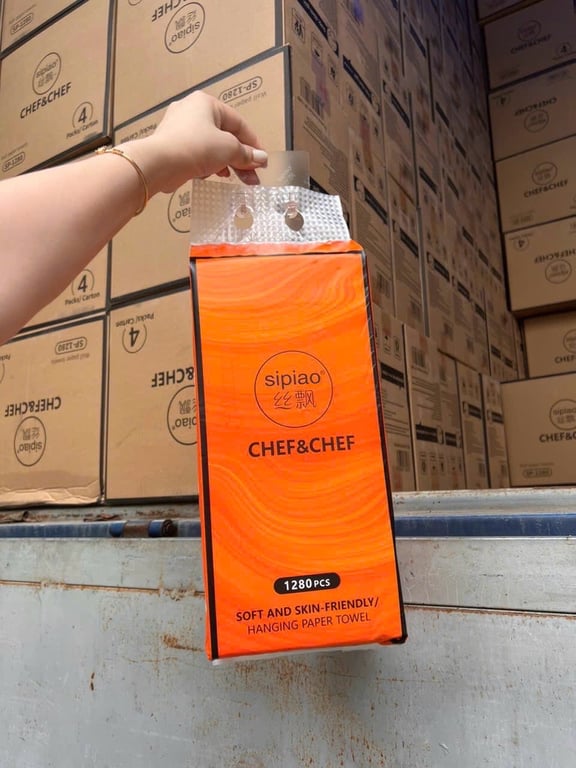 Giấy Rút Sipao Cam Thùng 4 túi