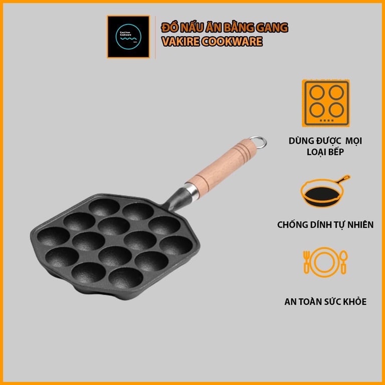 Chảo gang làm bánh bạch tuộc Takoyaki