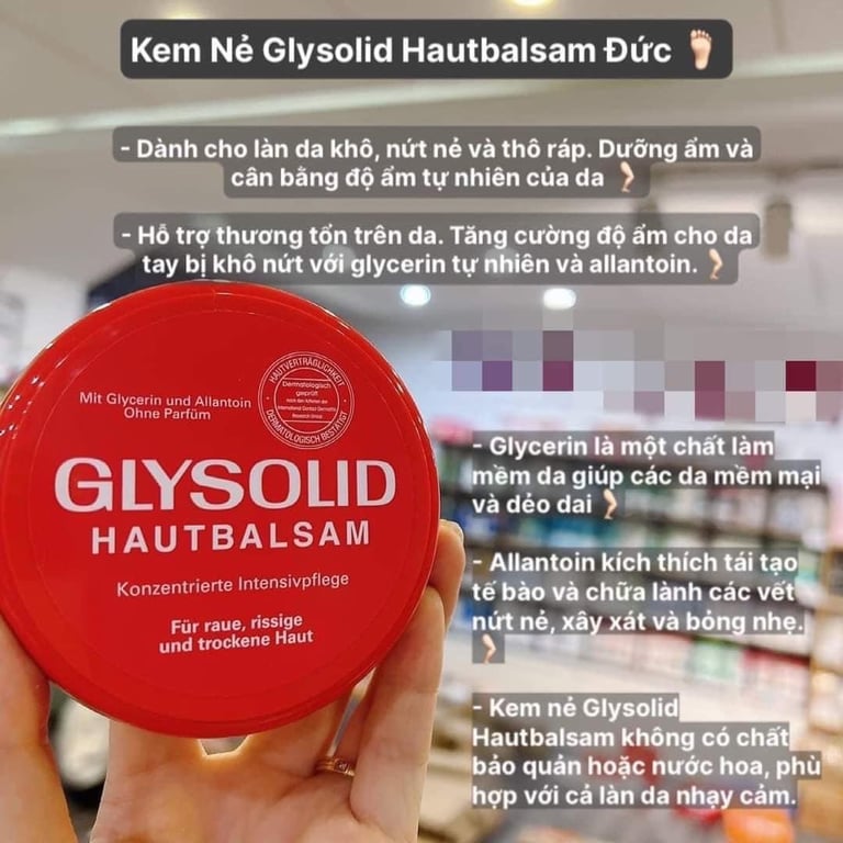 KEM DƯỠNG Glysolid Đức trị nẻ, Á sừng, nứt gót chân ...