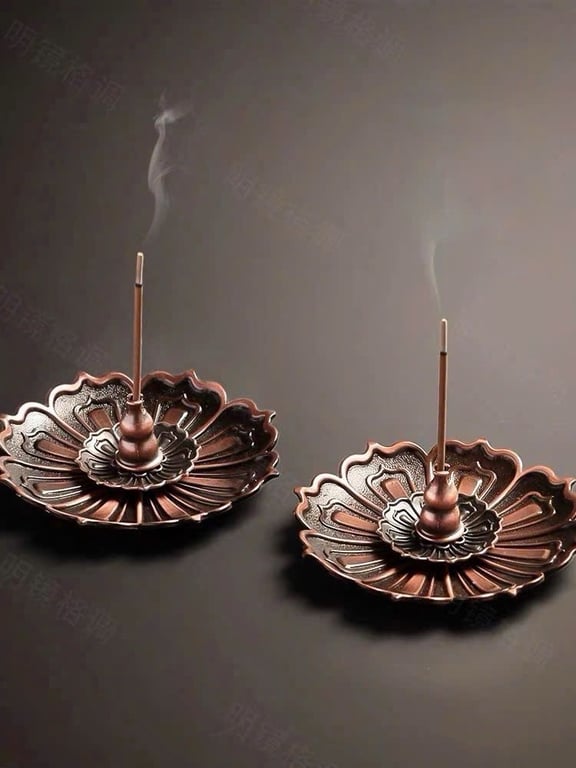 Set 2 đế trầm hoa sen