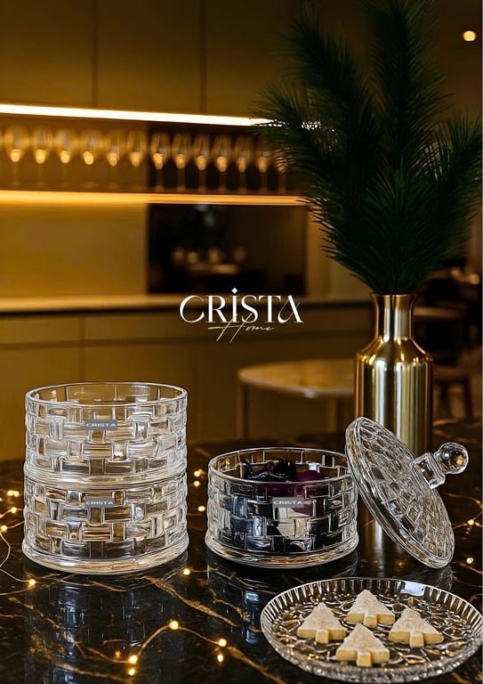 HŨ ĐỰNG MỨT 3 TẦNG VÂN CARO CRISTA HOME