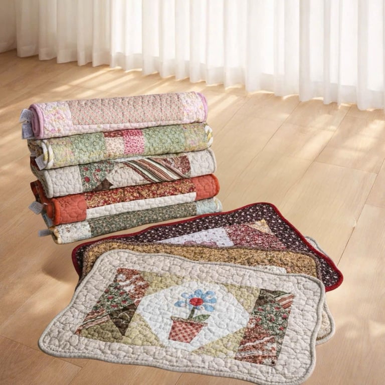 SET 5 THẢM QUILT VINTAGE NIKKA NHẬT- NK06