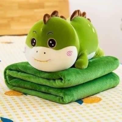 BỘ CHĂN GỐI 2 in 1 HÌNH CON KHỦNG LONG SIÊU DỄ THƯƠNG
