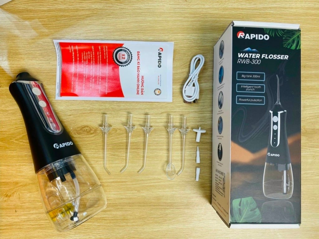 Tăm nước 5 ĐẦU PHUN Rapido RWB -300 ( MÀU ĐEN và trắng )