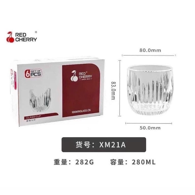 BỘ 6 LY THUỶ TINH RED CHERY