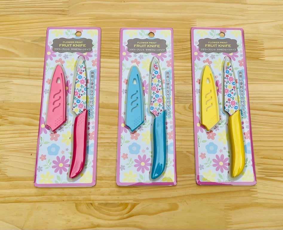 dao gọt hoa quả có nắp đậy của Nhật (mẫu hoa) siêu sắc