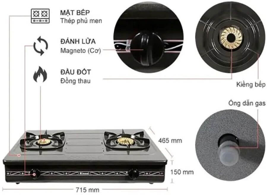 BẾP GAS RINNAI RV-375(G)N