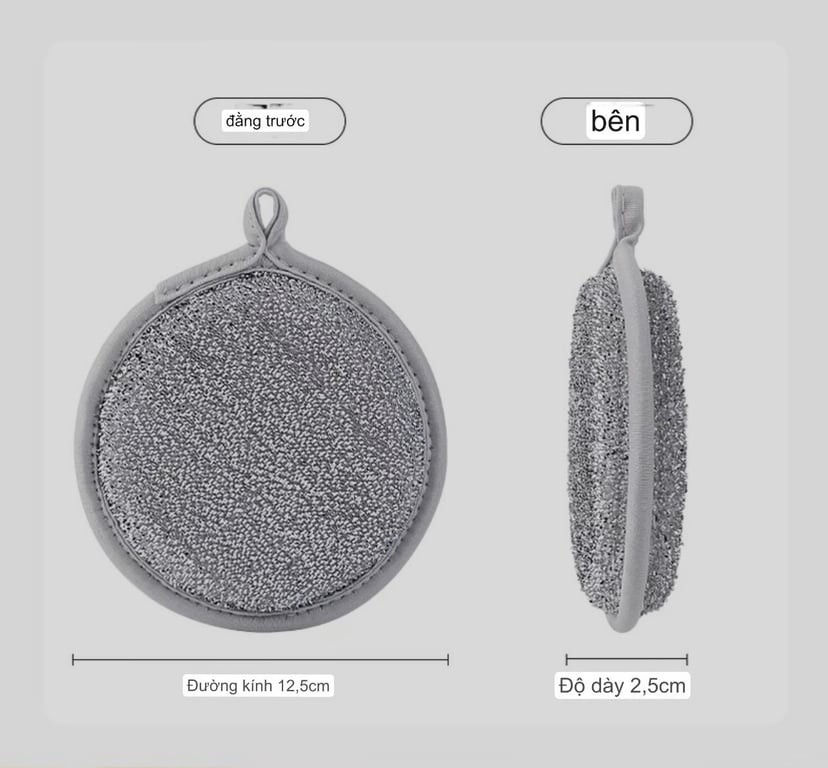 Set 3 miếng bọt biển kèm Cọ rửa xoong nồi