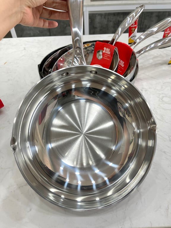 CHẢO INOX ĐÚC LIỀN KHỐI CÓ MIỆNG RÓT KALPEN ZENGER size 20CM 24CM 26CM 28CM