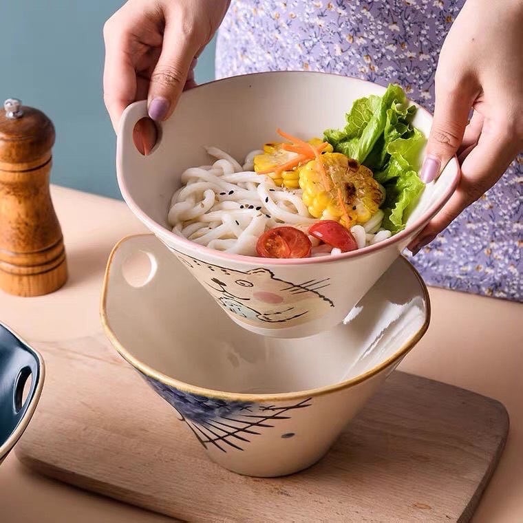 Set 2 Bát tô sâu lòng gốm sứ cao cấp 20cm, dung tích 800ml