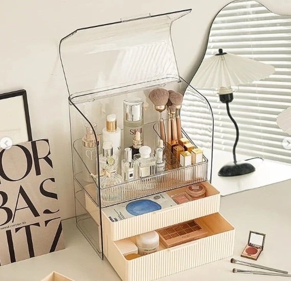 Tủ Kệ Trang Điểm Để Mỹ Phẩm, Nước Hoa 3 Tầng loại 37*31*20cm #HK44