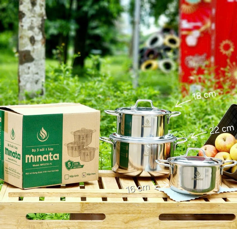 Bộ 3 nồi 1 lớp MINATA