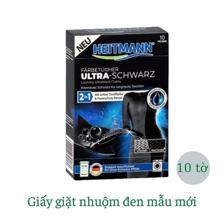 SET 10 TỜ GIẤY GIẶT - NHUỘM ĐEN QUẦN ÁO HEITMANN