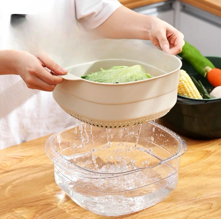 Set rổ nhựa kèm thau 6 món 2 trong 1