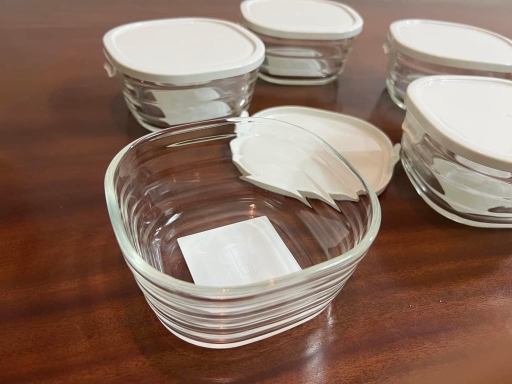 set 5 hộp thuỷ tinh kiêm khay nướng Lock&Lock 540ml