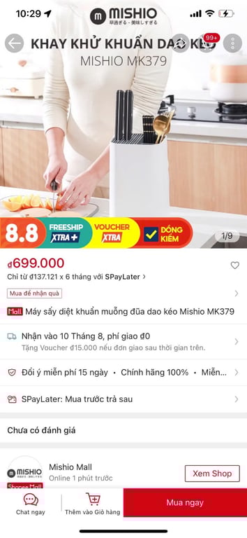 SẤY DAO ĐŨA THÌA MISHIO HÀNG KM VINAMILK