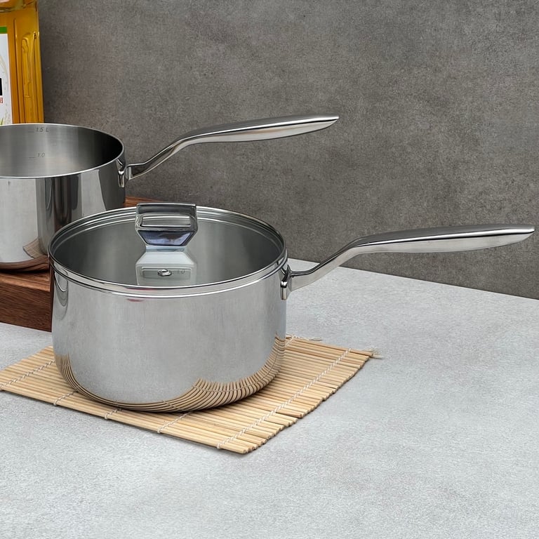 Quánh đúc inox 3 lớp đáy liền Kaiyo  size 16-18cm