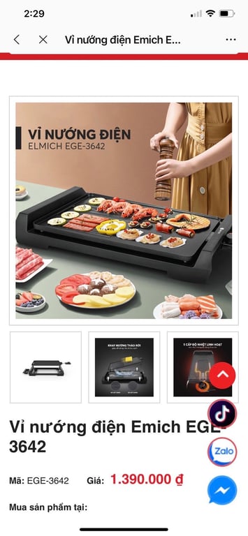 Vỉ Nướng Điện EGE-3642 ELMICH