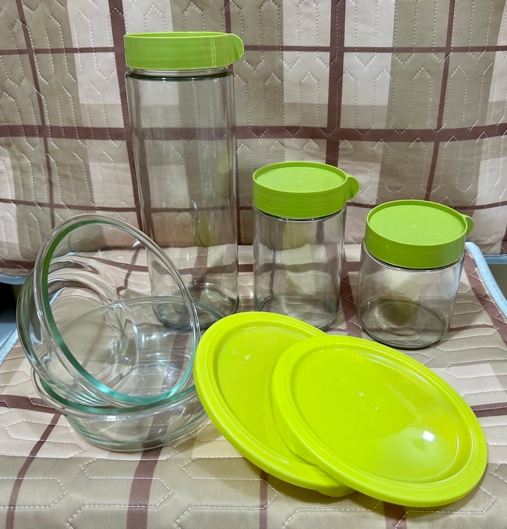 SET 5 HŨ THỦY TINH XANH CỐM SIU XINH !!!