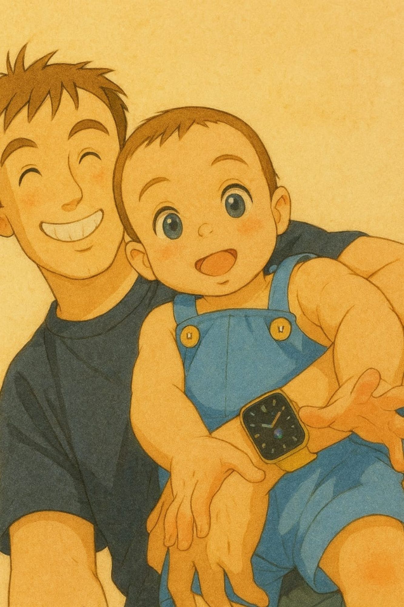 base blue baby and dad