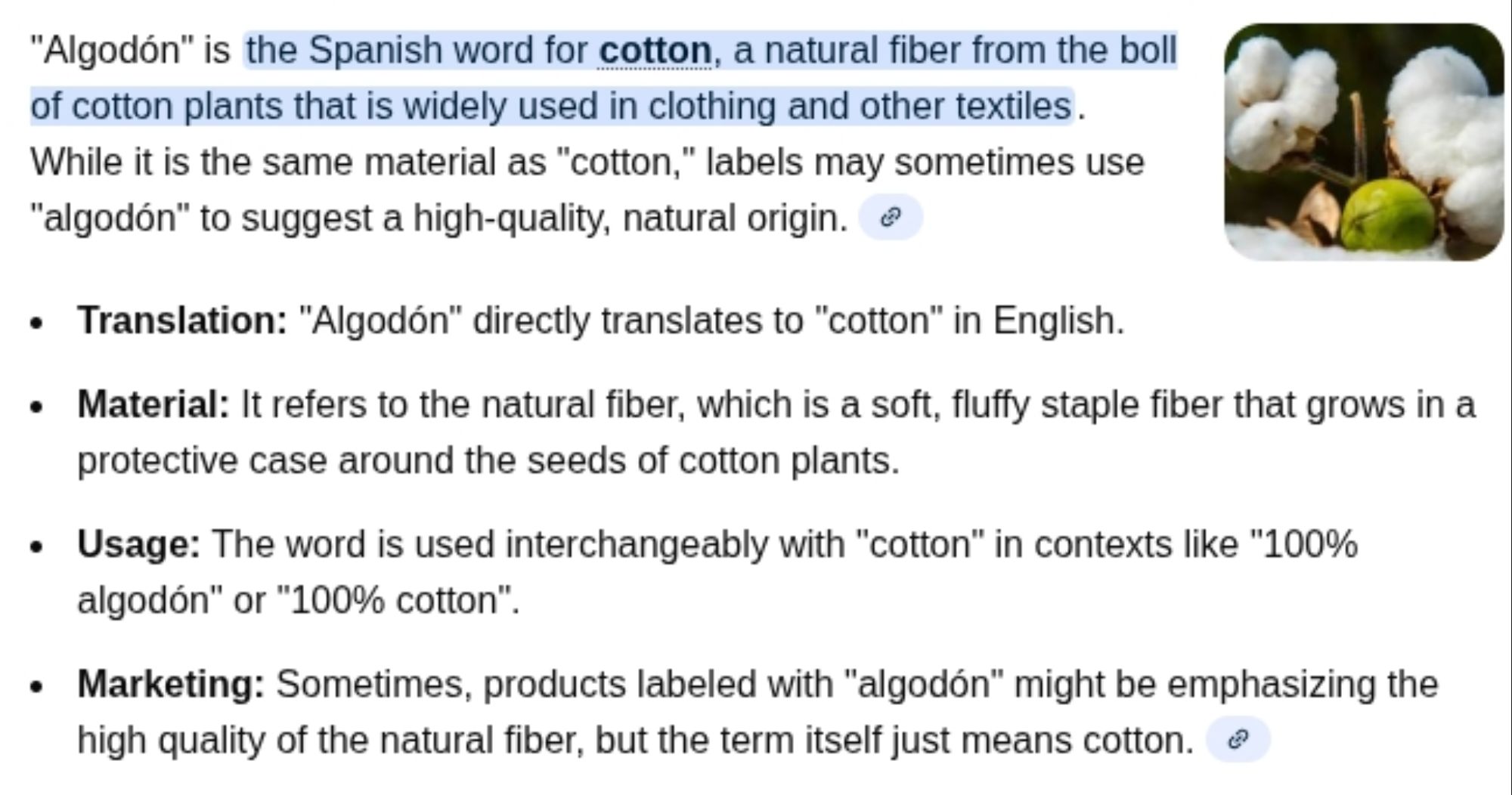 algodón